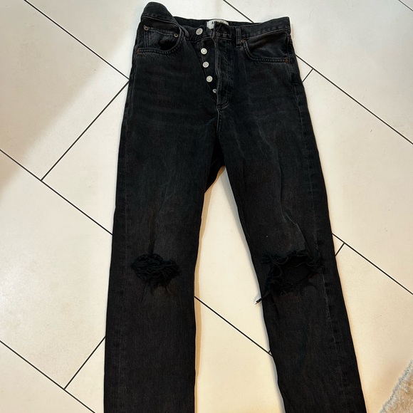 Agolde Black Distressed Jeans - Picture 1 of 5